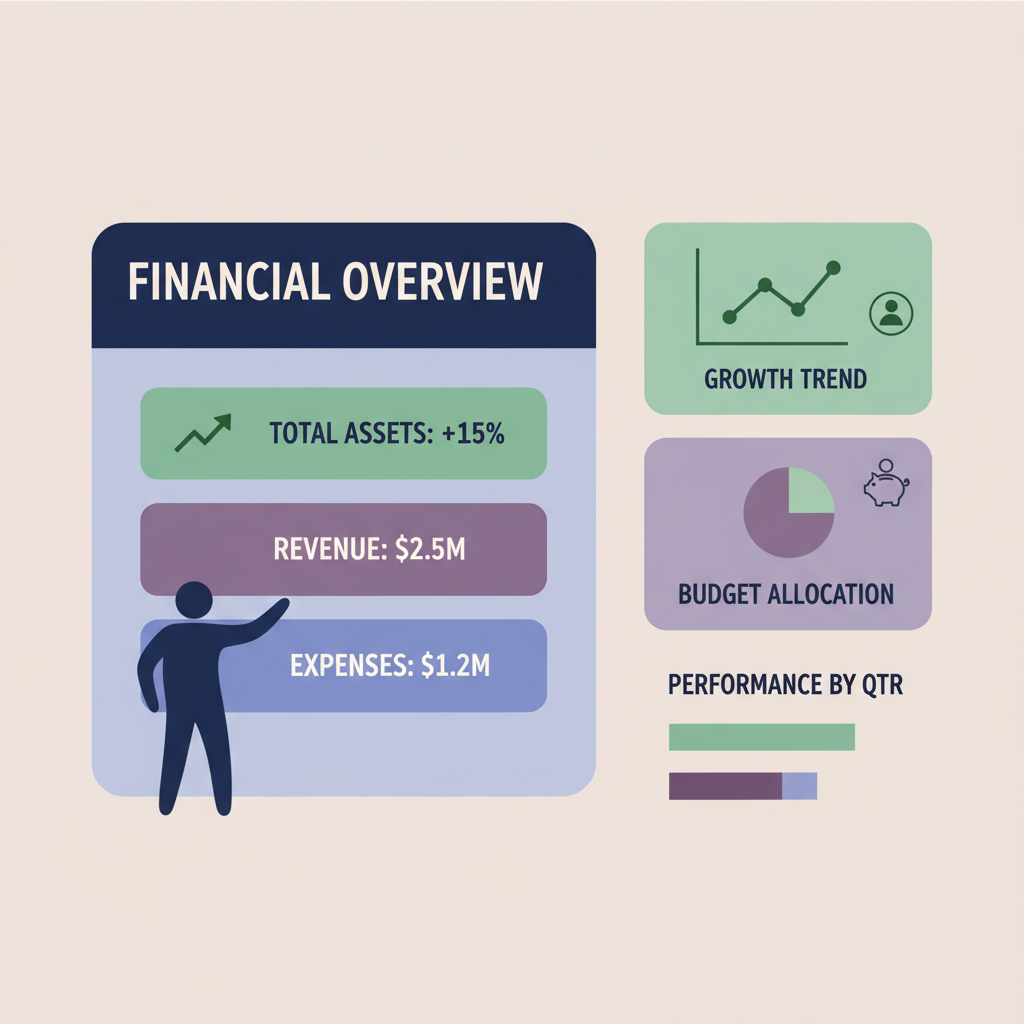 Finansal verileri gösteren modern bir kontrol paneli